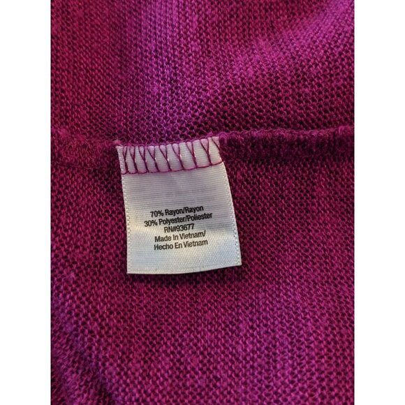 Plus Size Thin Knit Sweater Womens 2X Purple Metallic Sparkle Glitter Cap Sleeve - Picture 4 of 4